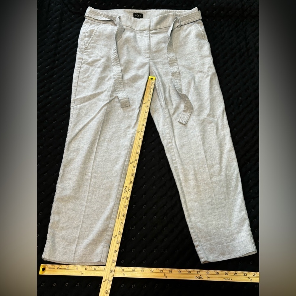 Loft Marisa Belted Ankle Straight Dress Pant